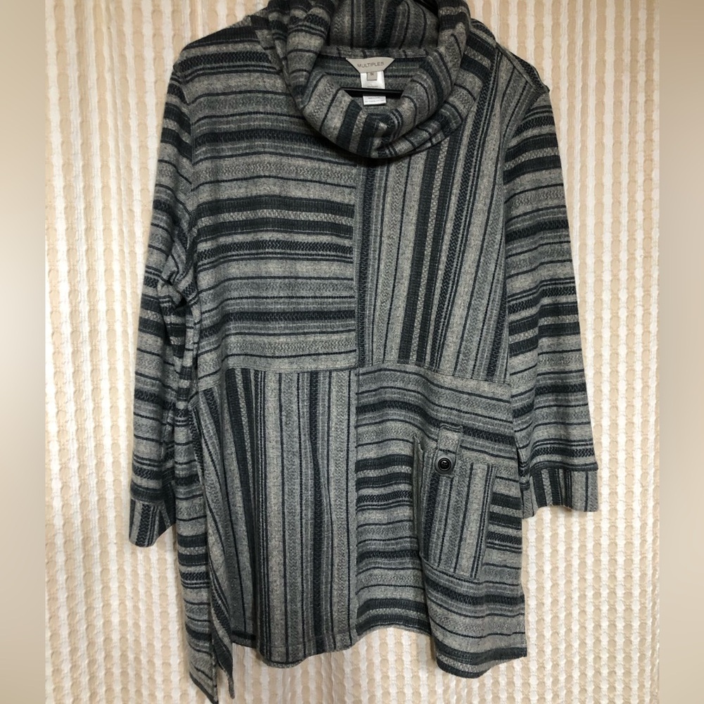 Multiples Gray Blue Striped Sweater